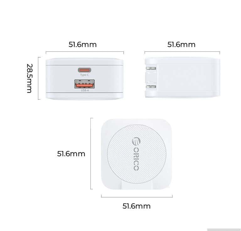 Charger Orico 65W GaN PD OR-65AC-C-EU-WH-EP - Tenderyard