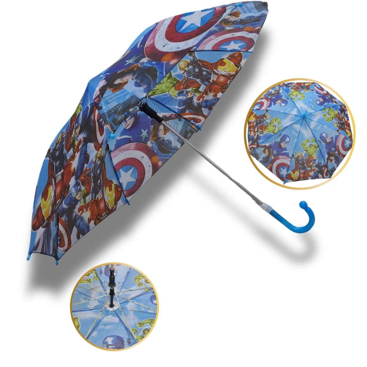 Umbrella for children, blue, semi-automatic - Tenderyard
