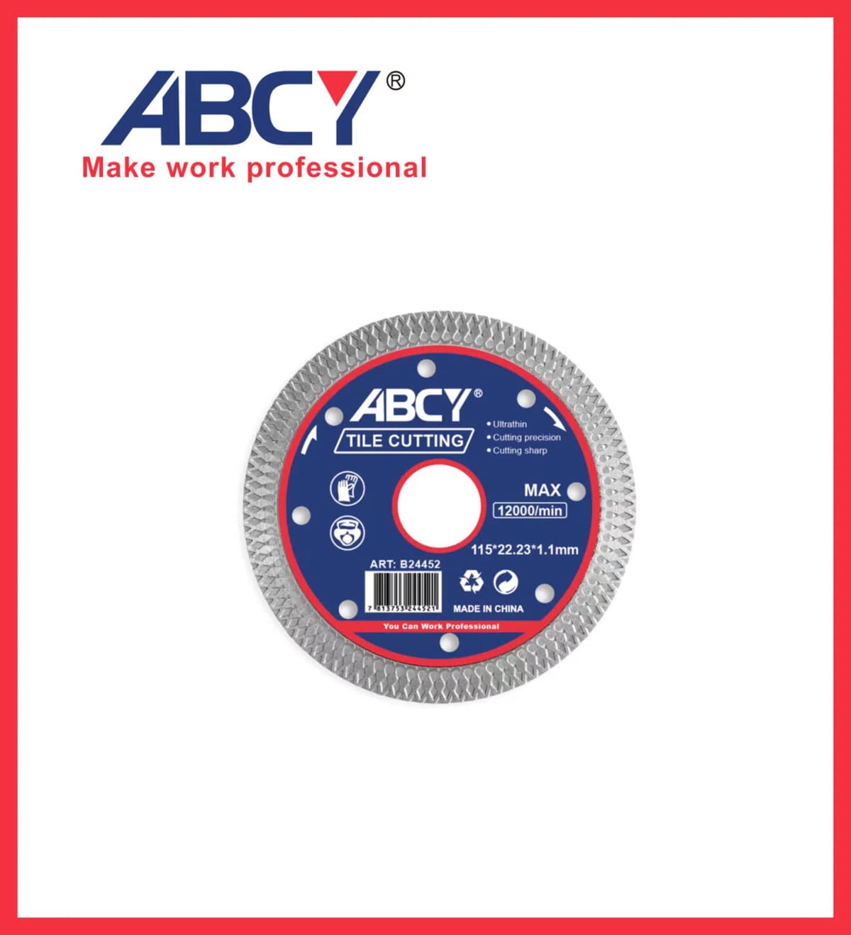 ABCY B24452 Kafel Kəsmə Diski, 115mm