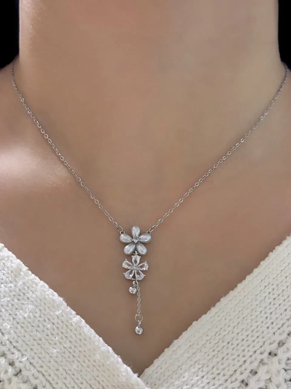 Asma bəzək Flowers GR-06, gümüşü polad