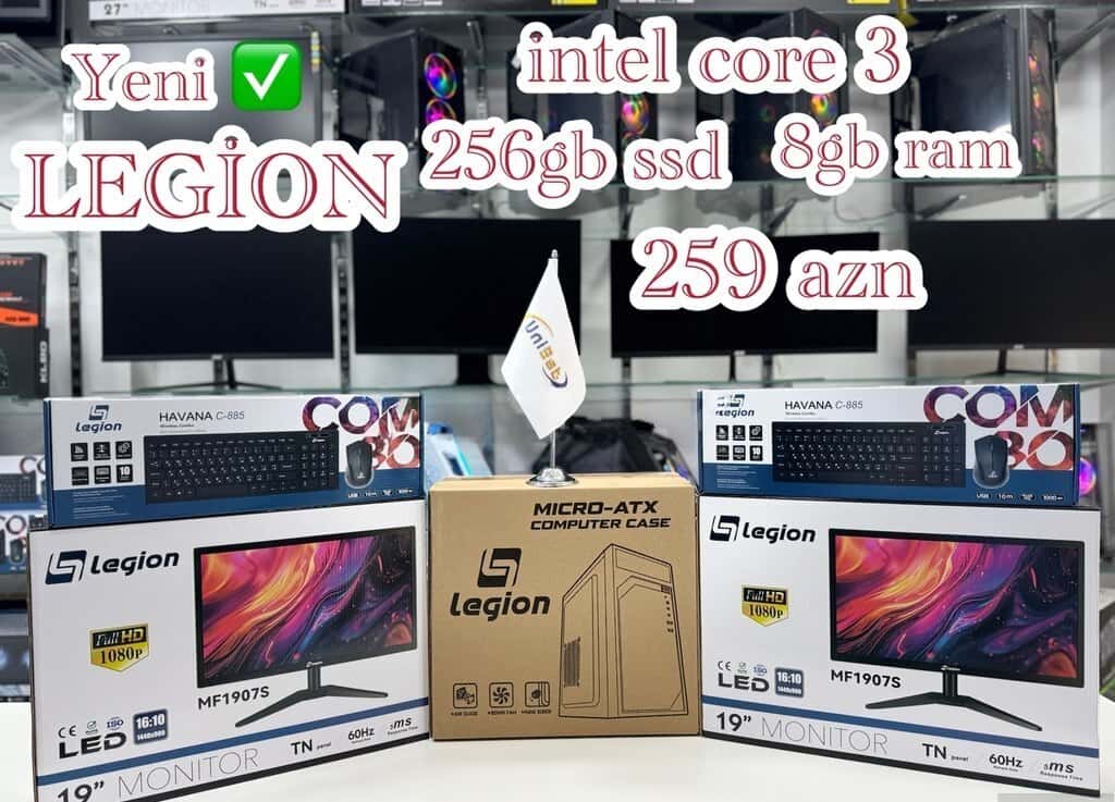 Legion PC Intel i3, 8GB RAM, 240GB SSD, 19 inch Monitor - Tenderyard