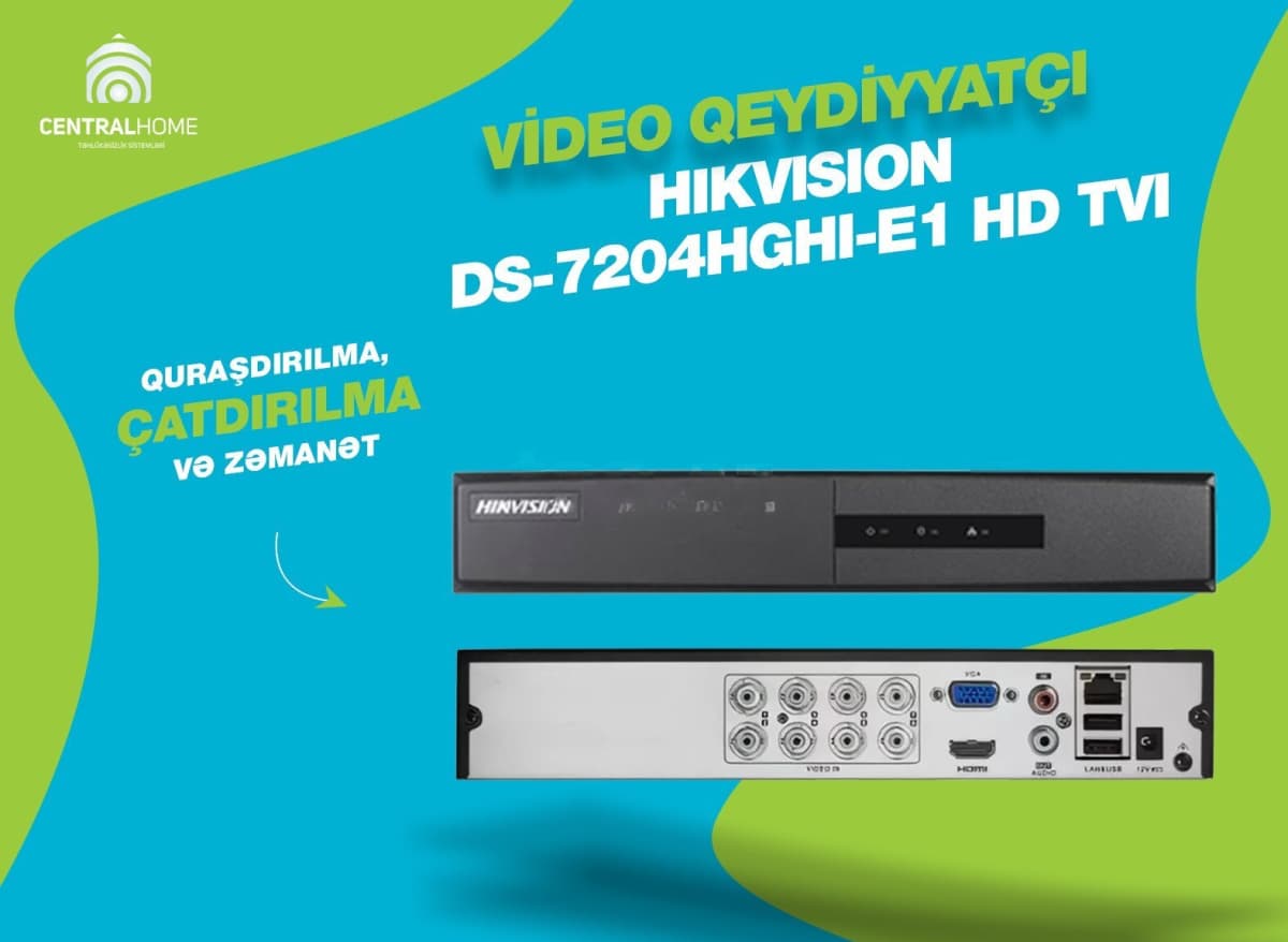 Video qeydiyyatçı Hikvision DS-7204HGHI-E1 4 kanal