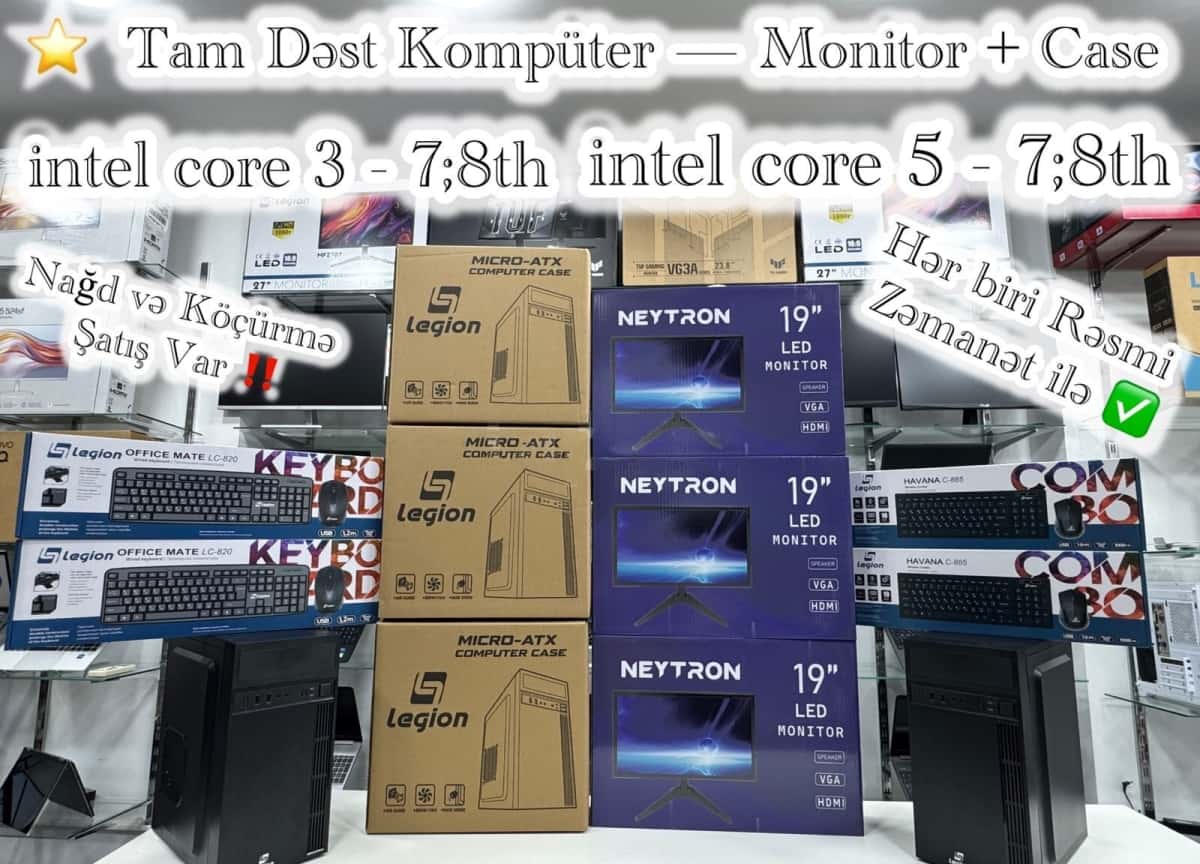 Desktop Computer Set (Intel i3/i5, 8GB RAM, 256GB SSD) - Tenderyard