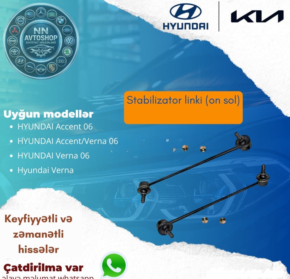 Ön stabilizator lingi Hyundai Accent