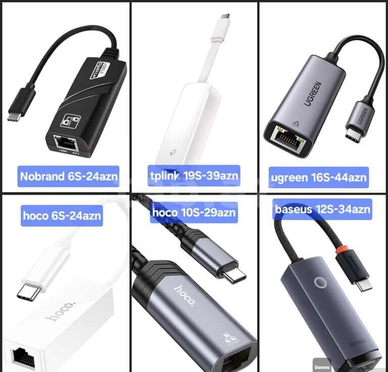 Type-C Ethernet Adapters (Ugreen, Baseus, Hoco, TP-Link) - Tenderyard