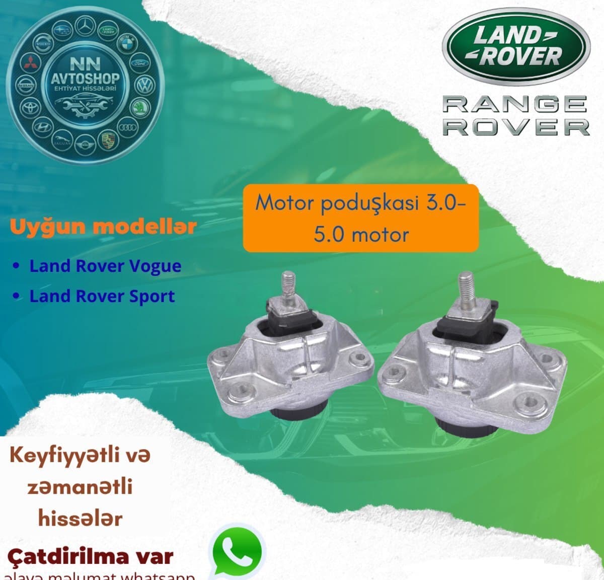 Mühərrik yastığı Land Rover Range Rover Vogue 3.0 5.0
