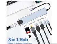 Type-C 4K Hub 8in1 adapter — şəkil 1