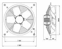 DamanDeh VID-40D4S Sənaye Radial Ventilyatoru, 150 Vt — şəkil 3