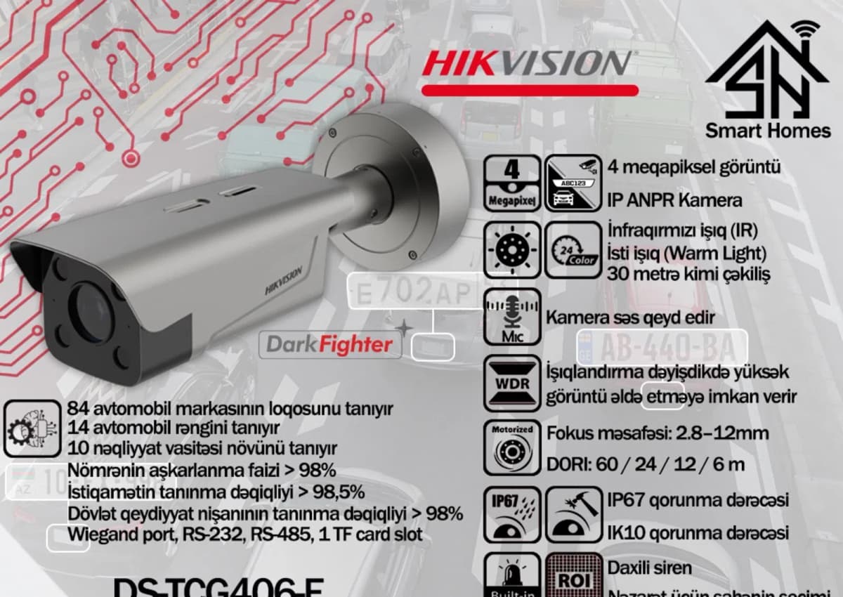 ANPR IP kamera Hikvision DS-TCG406-E
