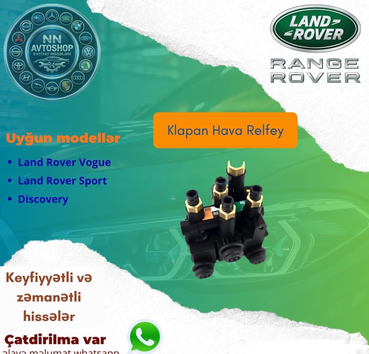 Hava refley klapanı Land Rover Range Rover Vogue 2013-2017