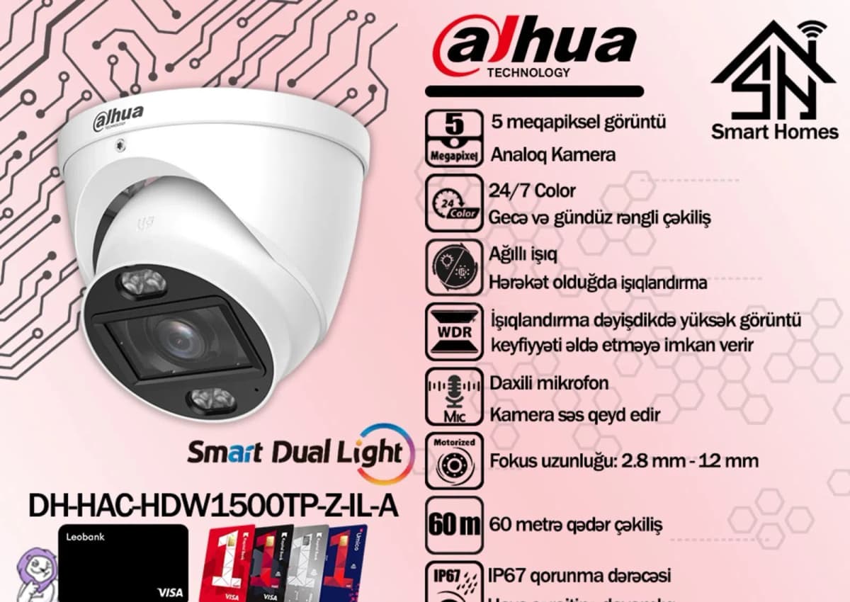 Dahua 5MP Varifokal Analoq Kamera DH-HAC-HDW1500TP-Z-IL-A