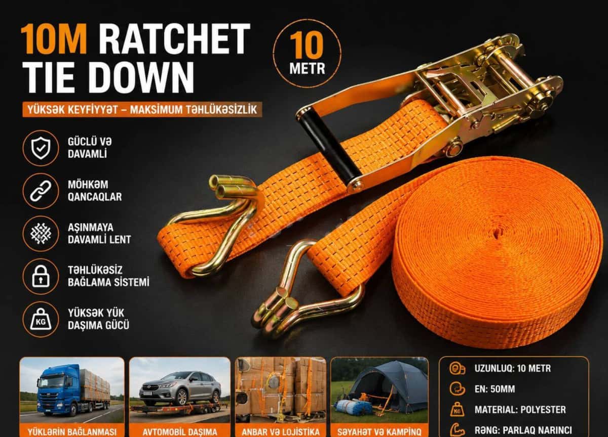 Yük bağlama kəməri Ratchet 10 metr - Tenderyard