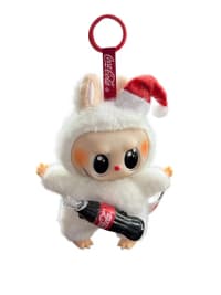 Yumşaq oyuncaq Labubu Coca-Cola brelok 17 sm — şəkil 1