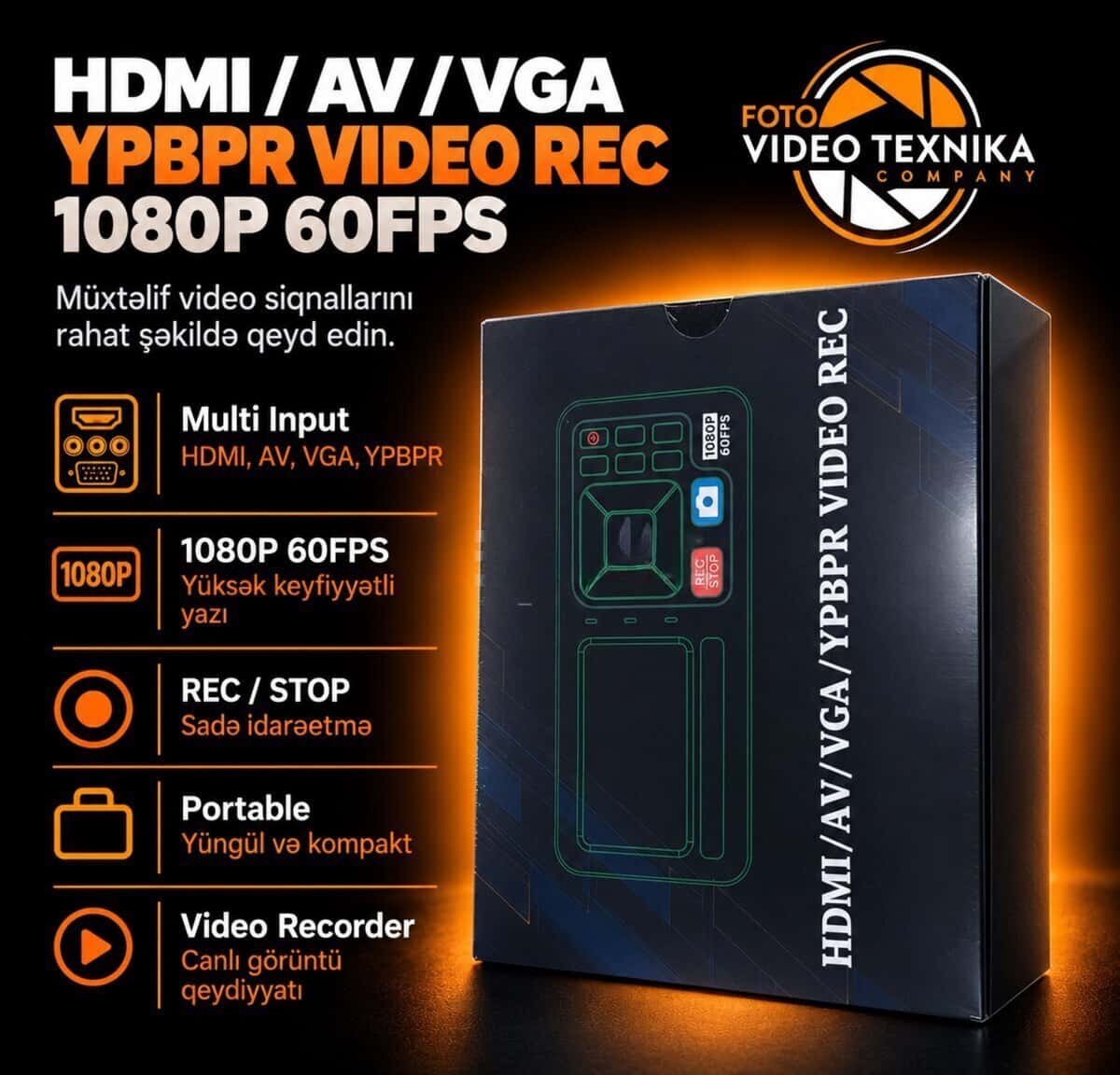 Video capture device HDMI/AV/VGA/YPbPR 1080p 60fps - Tenderyard