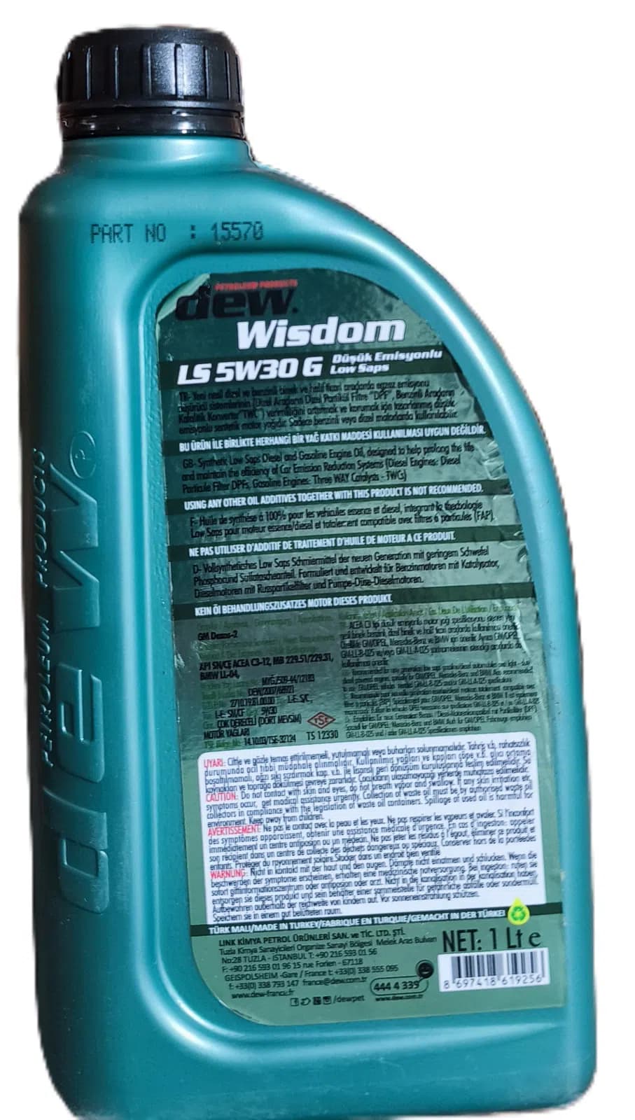 Dew Wisdom LS 5W-30 G Sintetik Motor Yağı 1L