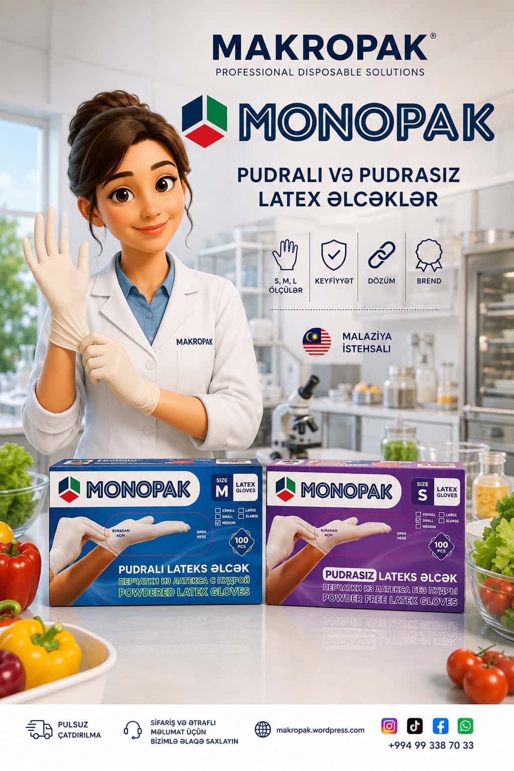 Monopak latex gloves, powdered and powder-free - Tenderyard