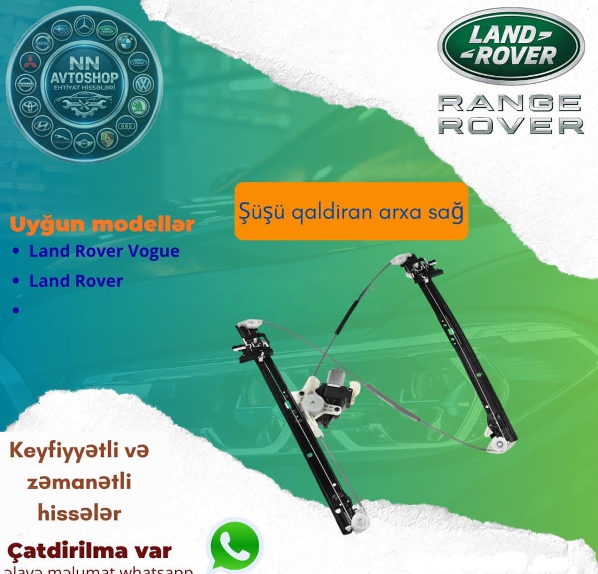 Şüşə qaldıran mexanizmi Range Rover Vogue 2013-2018