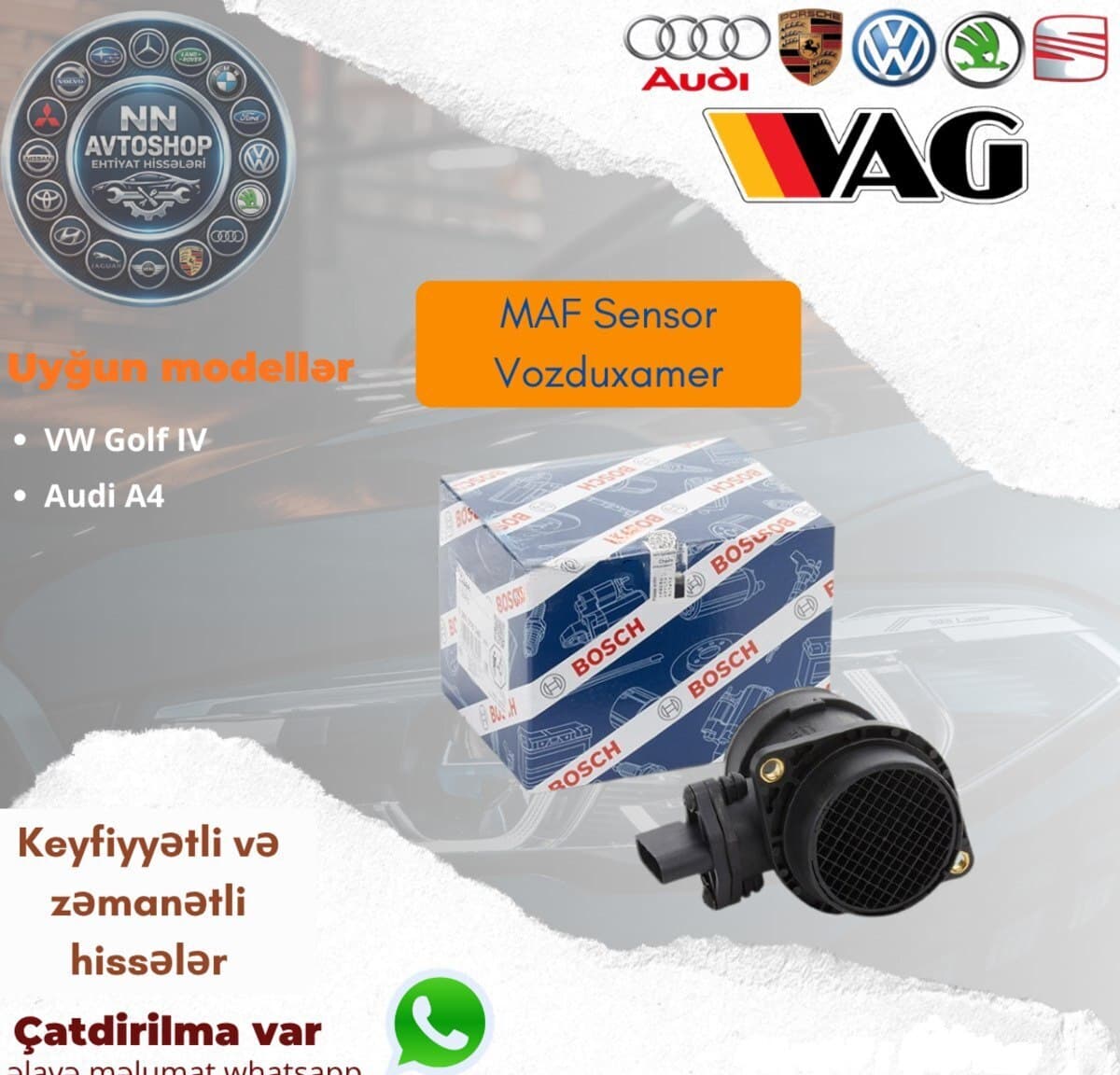 Havaölçən sensoru Volkswagen Golf və Audi