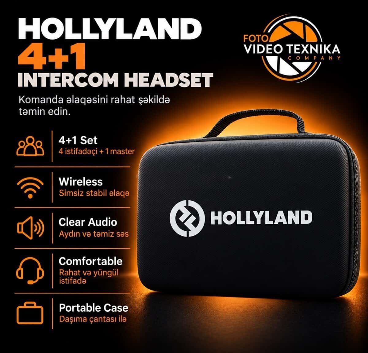 Беспроводная система связи Hollyland 4+1 Intercom Headset - Tenderyard