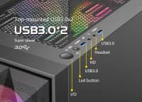 Kompüter korpusu Sama 3509 Black ATX Mid-Tower ARGB — şəkil 8