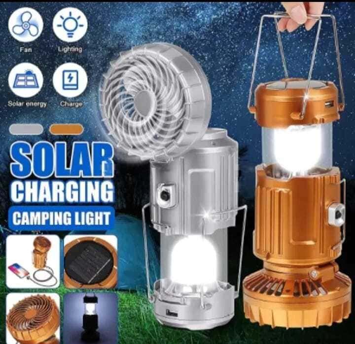 Multifunctional solar-powered lamp and fan - Tenderyard