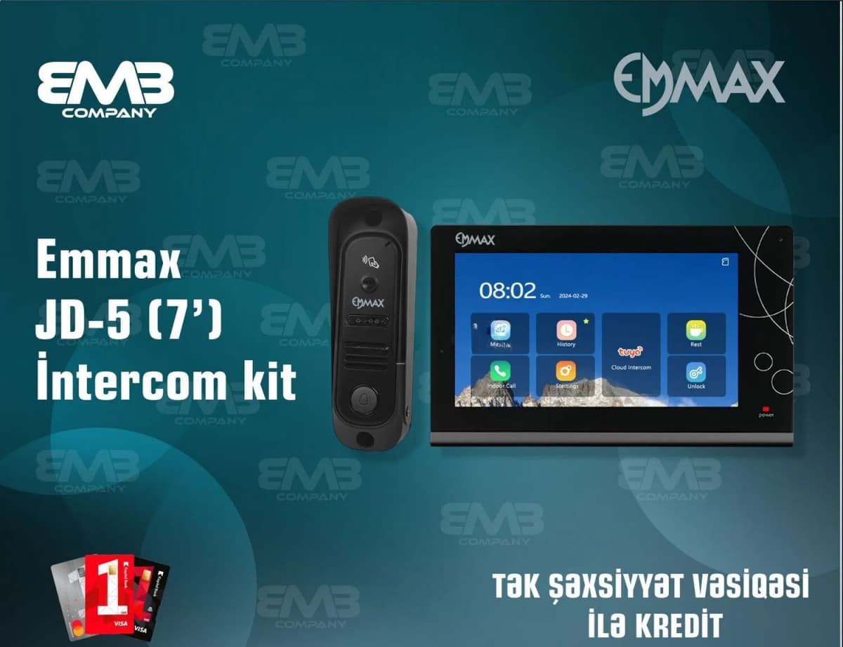 Video domofon Emmax JD-5 7 düym WiFi smart interkom
