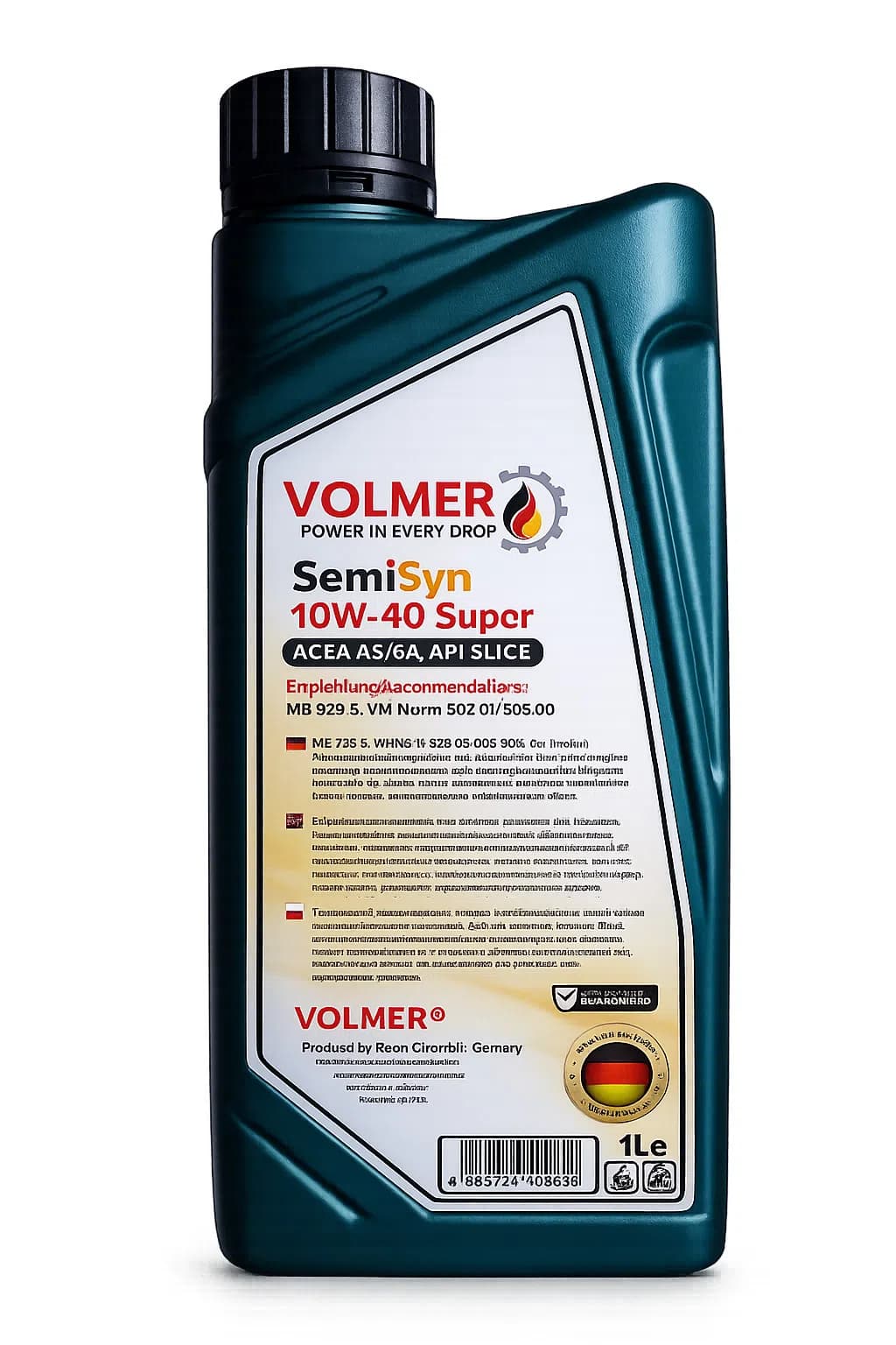 Volmer SemiSyn 10W-40 Super Motor Yağı, 1 L