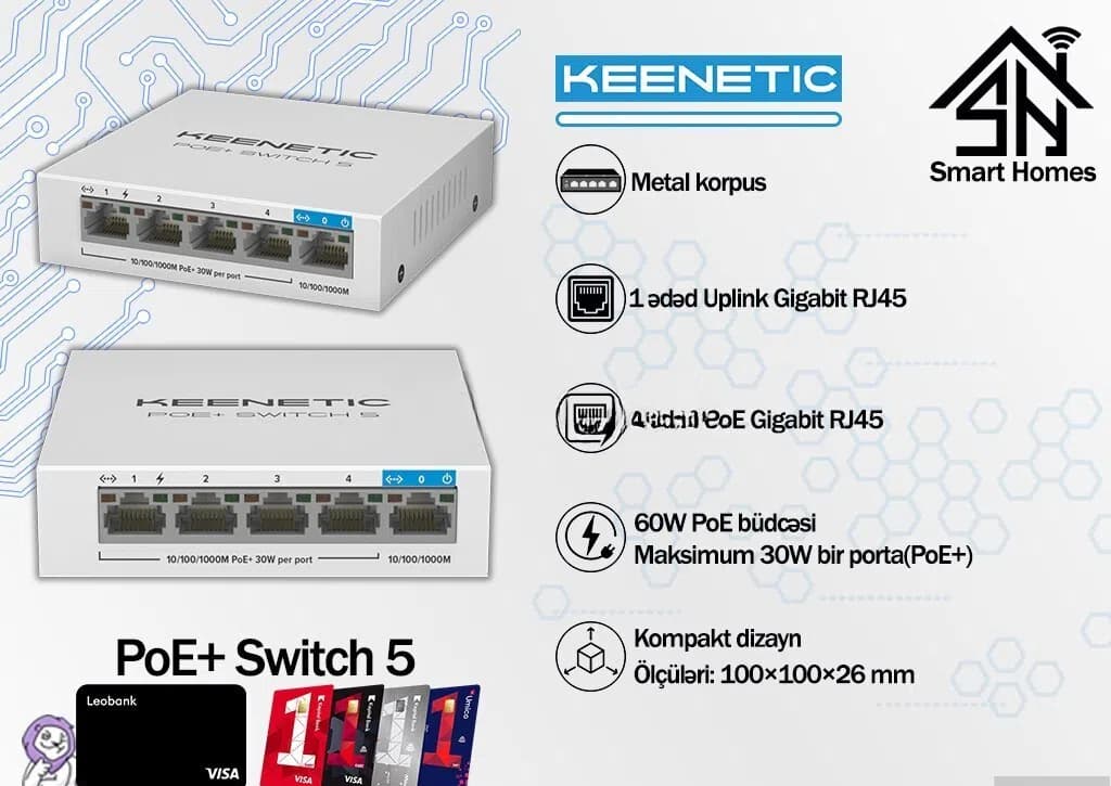 PoE Switch Keenetic PoE+ Switch 9 (KN-4710) Poe + Switch 9