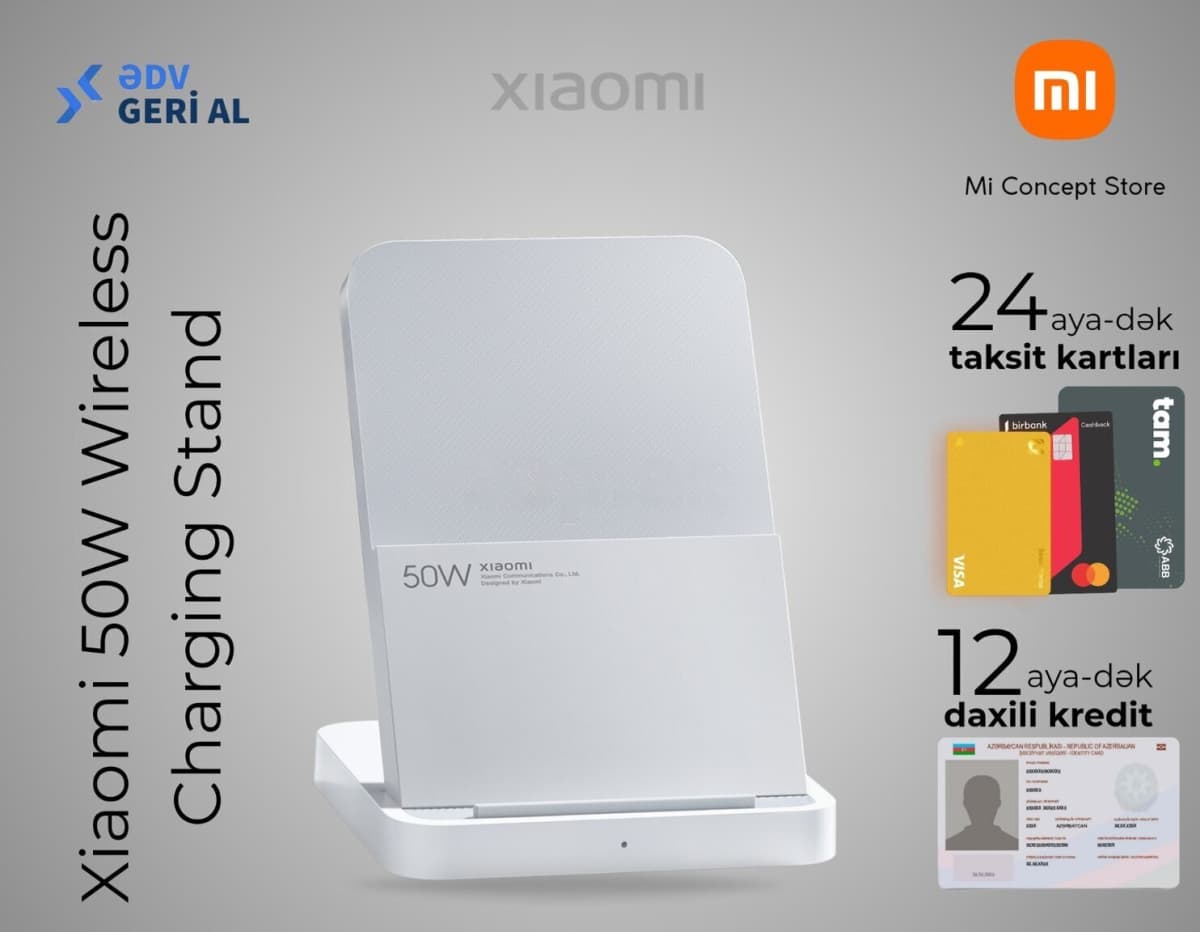 Simsiz şarj stendi Xiaomi Charging Stand 50W