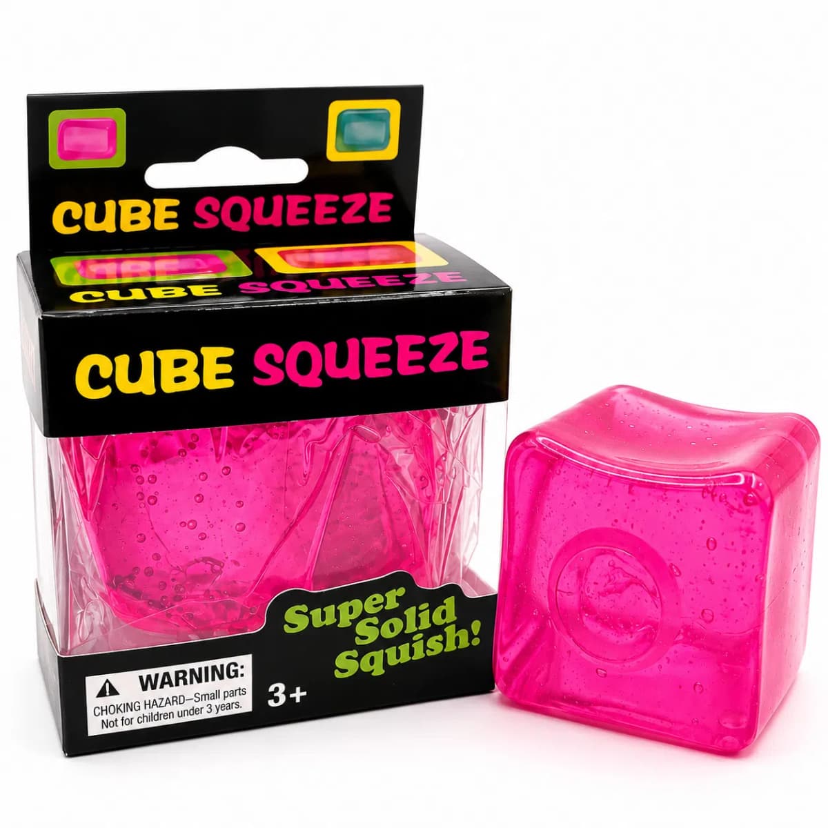 Antistress oyuncaq Nee Doh Cube Squeeze çəhrayı silikon