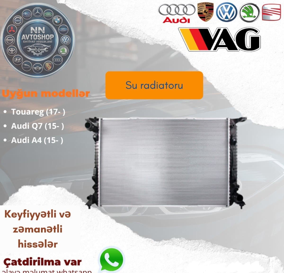 Su radiatoru Audi Q7, Volkswagen Touareg