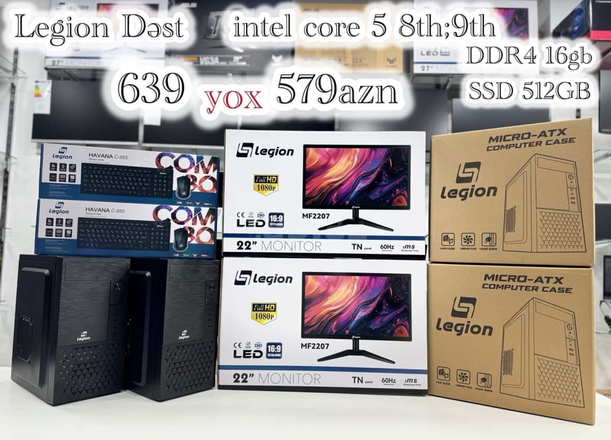 Legion Desktop Computer Set (Intel i5, 16GB RAM, 512GB SSD) - Tenderyard