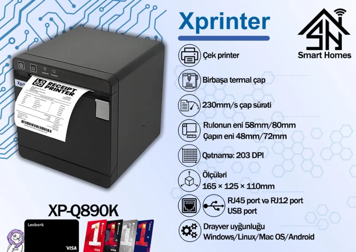 Qəbz printeri Xprinter XP-Q890K