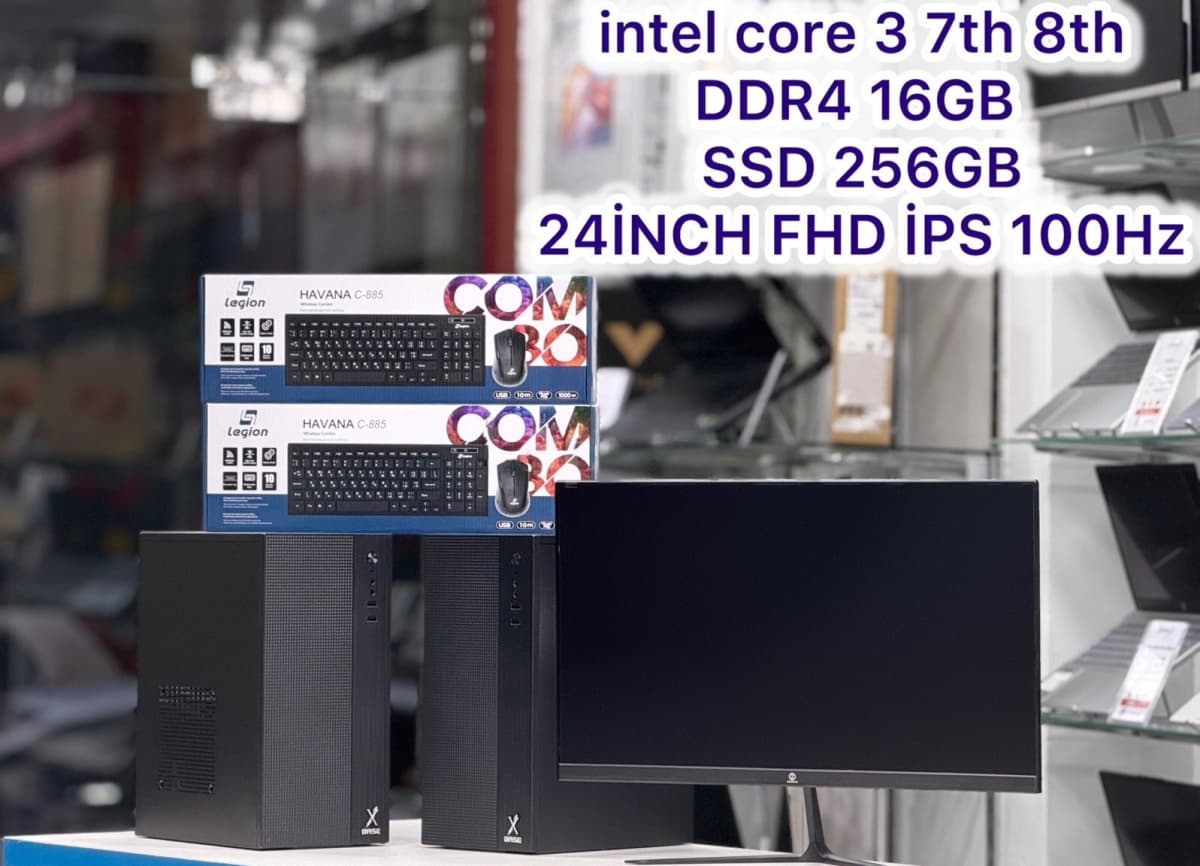 Masaüstü Kompüter Dəsti DDR4 16GB RAM 256GB SSD