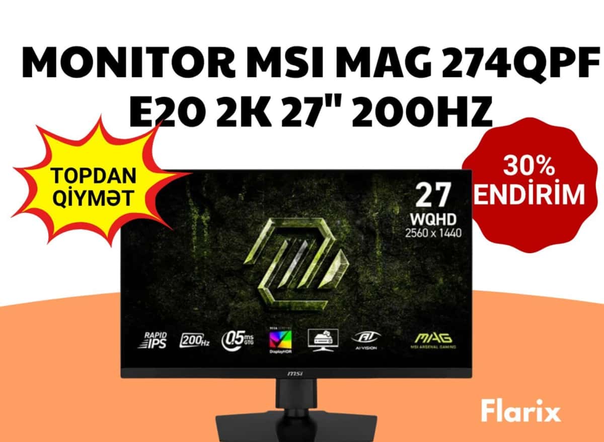 Monitor MSI MAG 274QPF E20 27" 2K 200Hz - Tenderyard