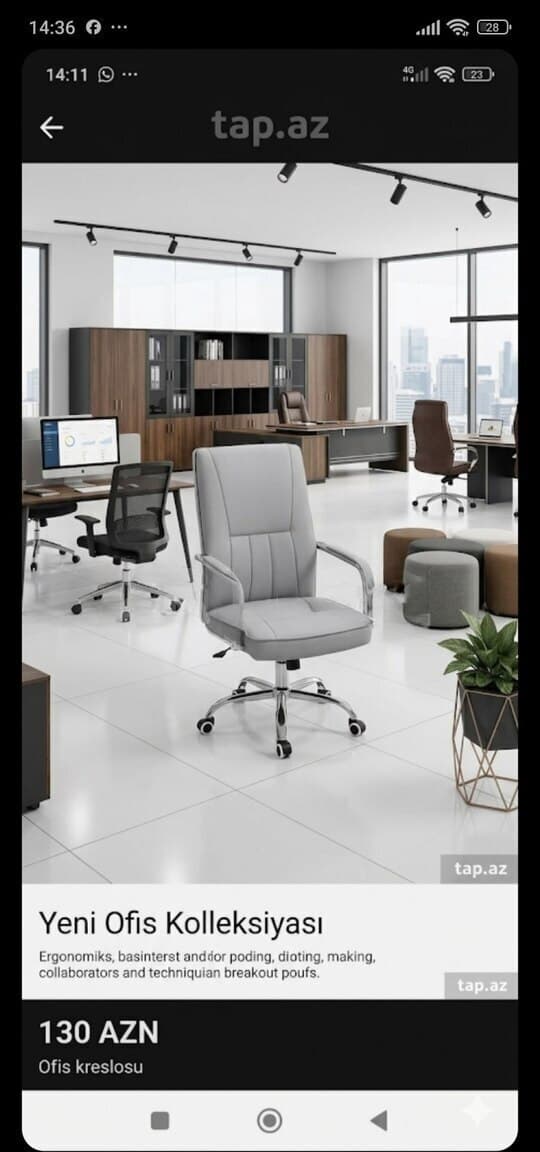 Qarışıq rəng, Ofis üçün kreslo