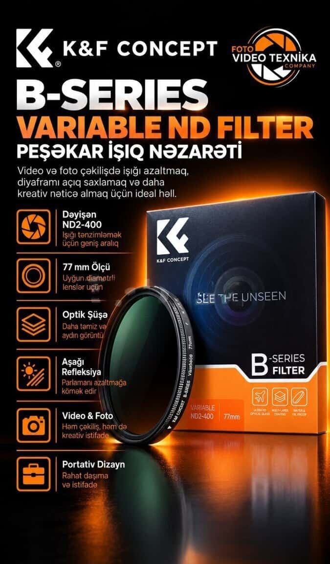 ND filter K&F Concept B-Series Variable ND2-400 77mm - Tenderyard