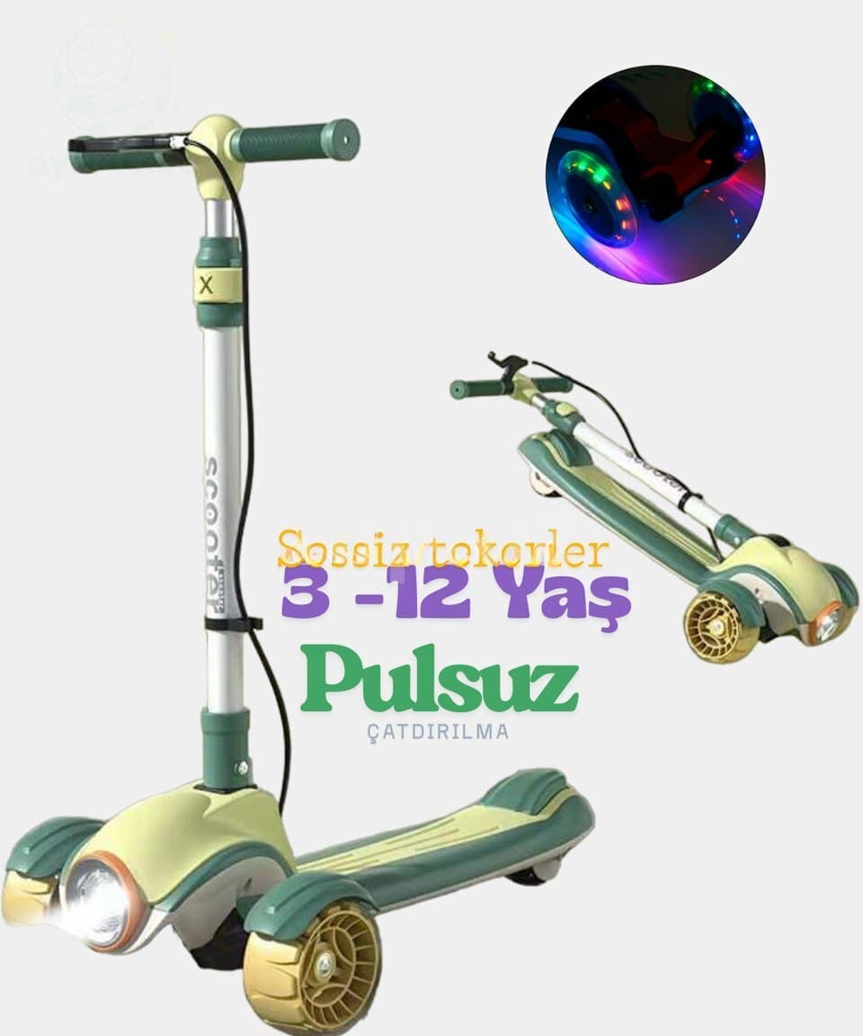 Uşaq skuteri qatlanan əl tormozlu