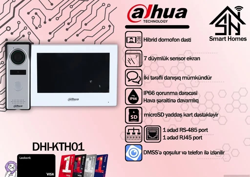 Dahua hibrid domofon dəsti DHI-KTH01