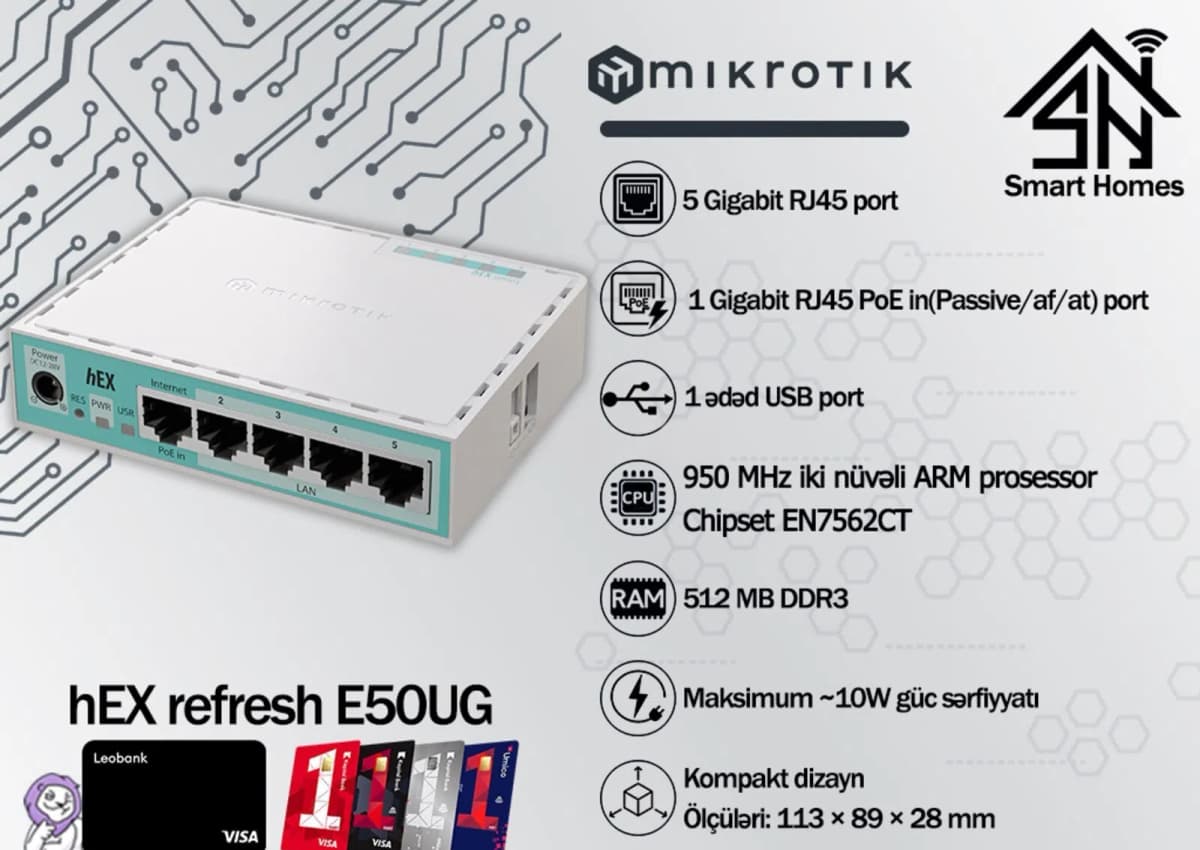 Router MikroTik hEX refresh E50UG
