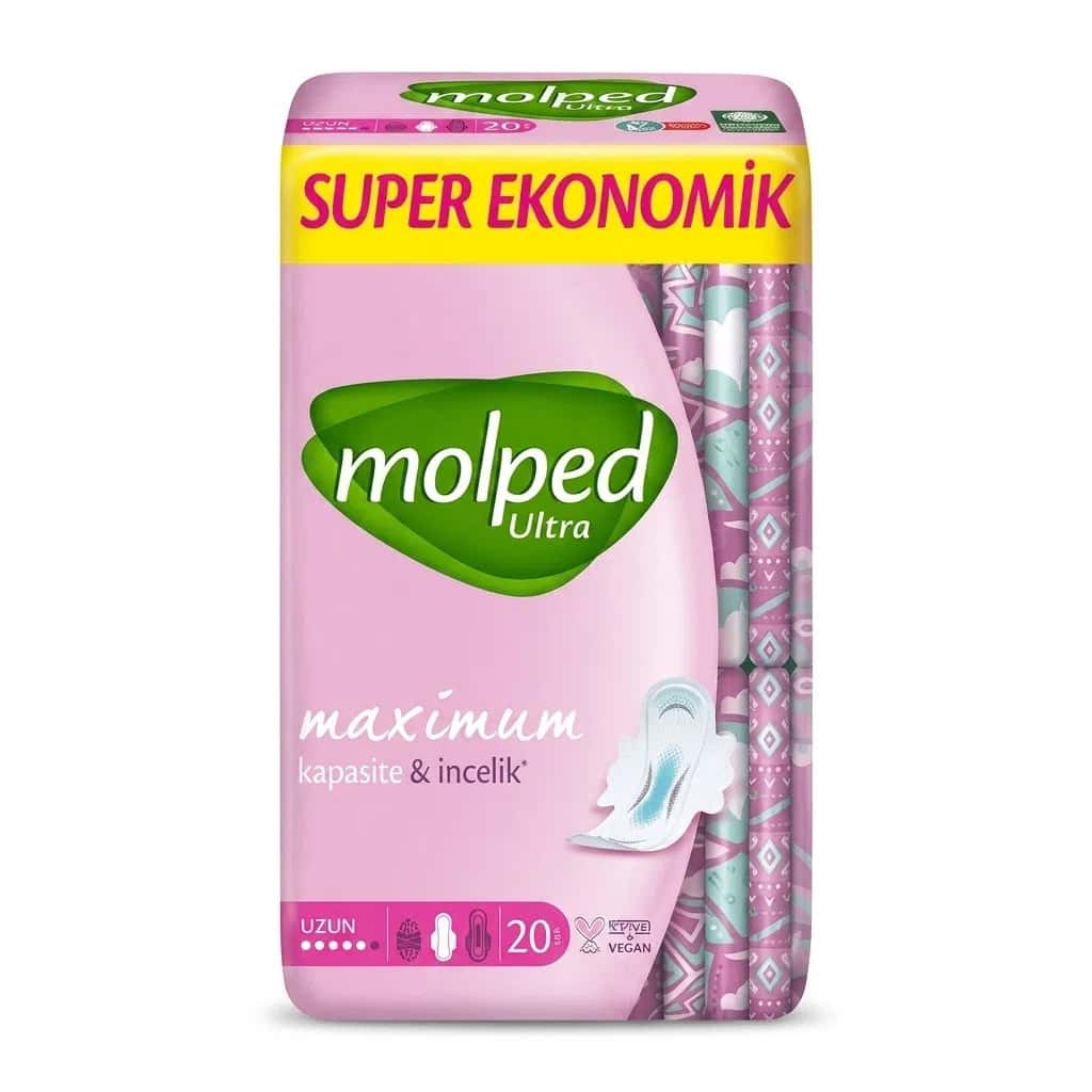 Molped Ultra Night Sanitary Pads, 20 pieces - Tenderyard