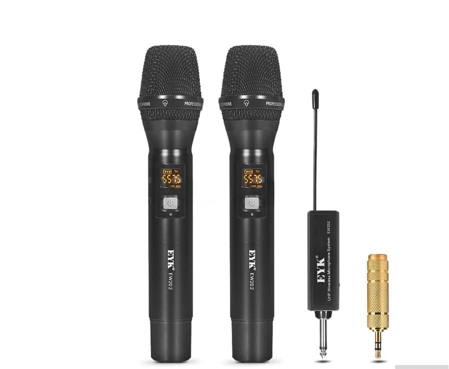 Simsiz mikrofon EYK UHF 2 kanallı karaoke dəsti