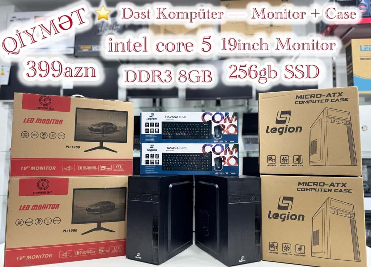 PC Legion LG-5011 Intel i5, 8GB RAM, 256GB SSD, 19" Monitor - Tenderyard