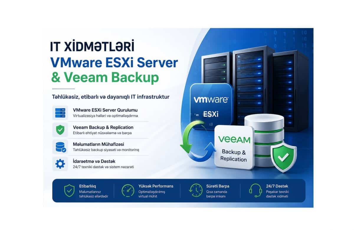 İT xidmətləri VMware ESXi və Veeam Backup - Tenderyard