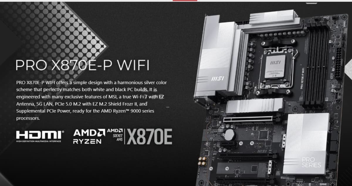 Ana plata MSI PRO X870E-P WIFI