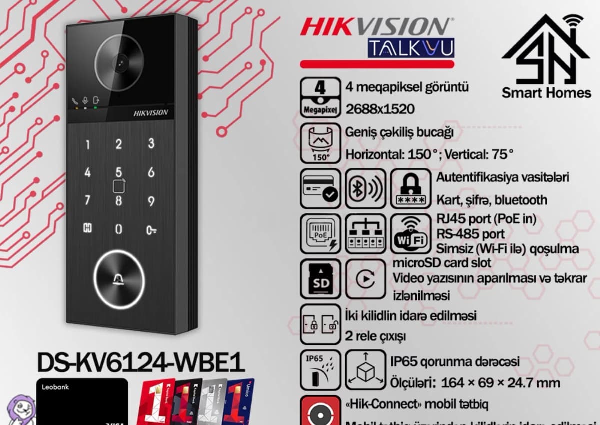 Domofon Hikvision DS-KV6124-WBE1 4MP Villa IP Çağrı Paneli