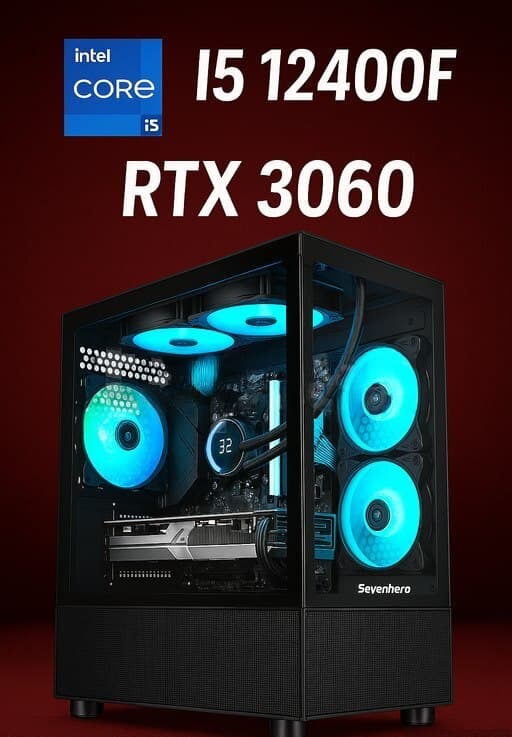 Masaüstü kompüter Gaming PC Intel Core i5-12400F RTX 3060