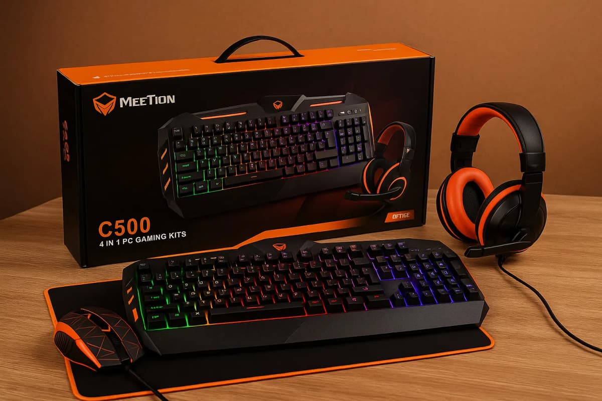 Oyun dəsti Meetion C500 4-in-1 RGB Qara