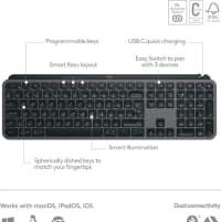 Klaviatura Logitech MX Keys S Wireless (Graphite) — şəkil 6