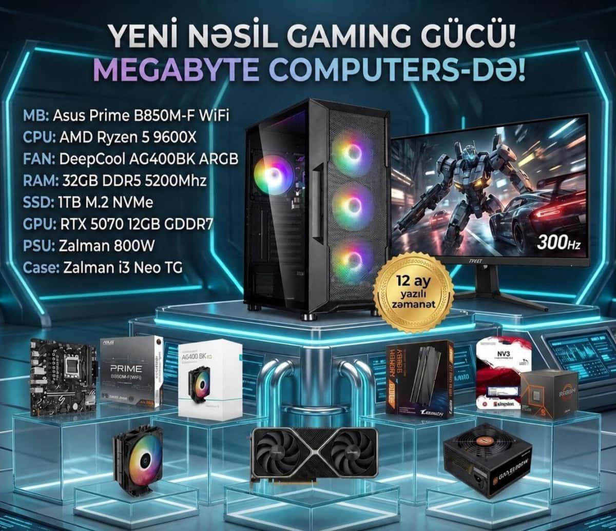Gaming PC MegaByte Ryzen 5 9600X RTX 5070 - Tenderyard